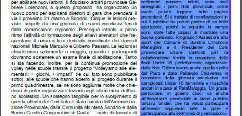 On line il nuovo numero del Valtellina Volley News