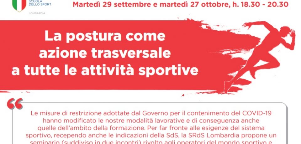Seminario Coni sulla Postura come azione trasversale a tutte le attività sportive