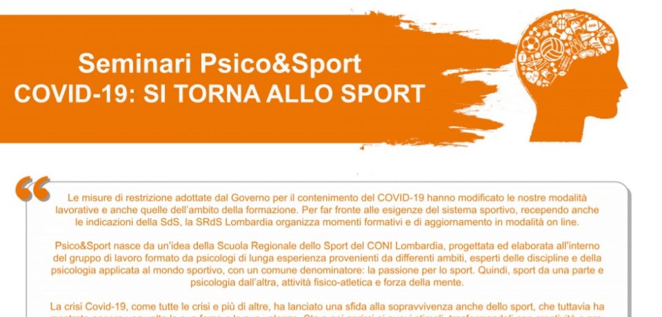 Seminari Psico&Sport COVID-19: SI TORNA ALLO SPORT