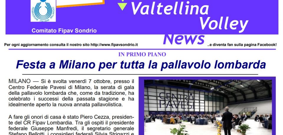Pubblicato il nuovo Valtellina Volley News