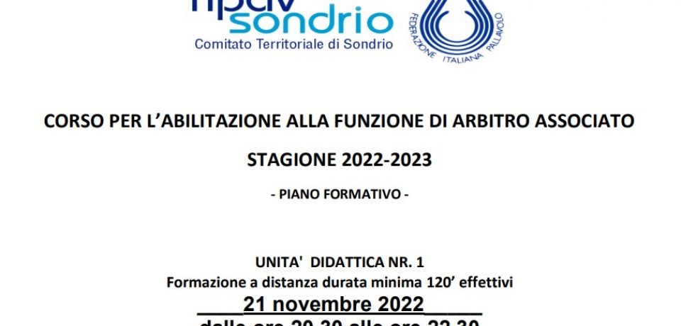 Al via il corso per Arbitri associati