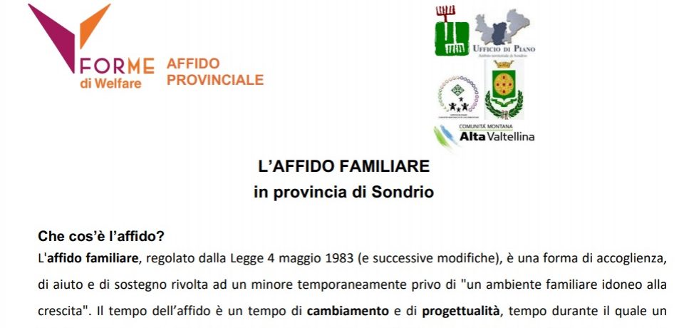 Forme Welfare per l’affido familiare