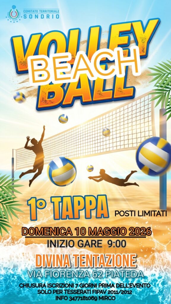 locandina prima tappa torneo beach volley ct 2026