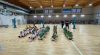 bambini disposti in campo dopo le gare di S3 minivolley in attesa della premiazione